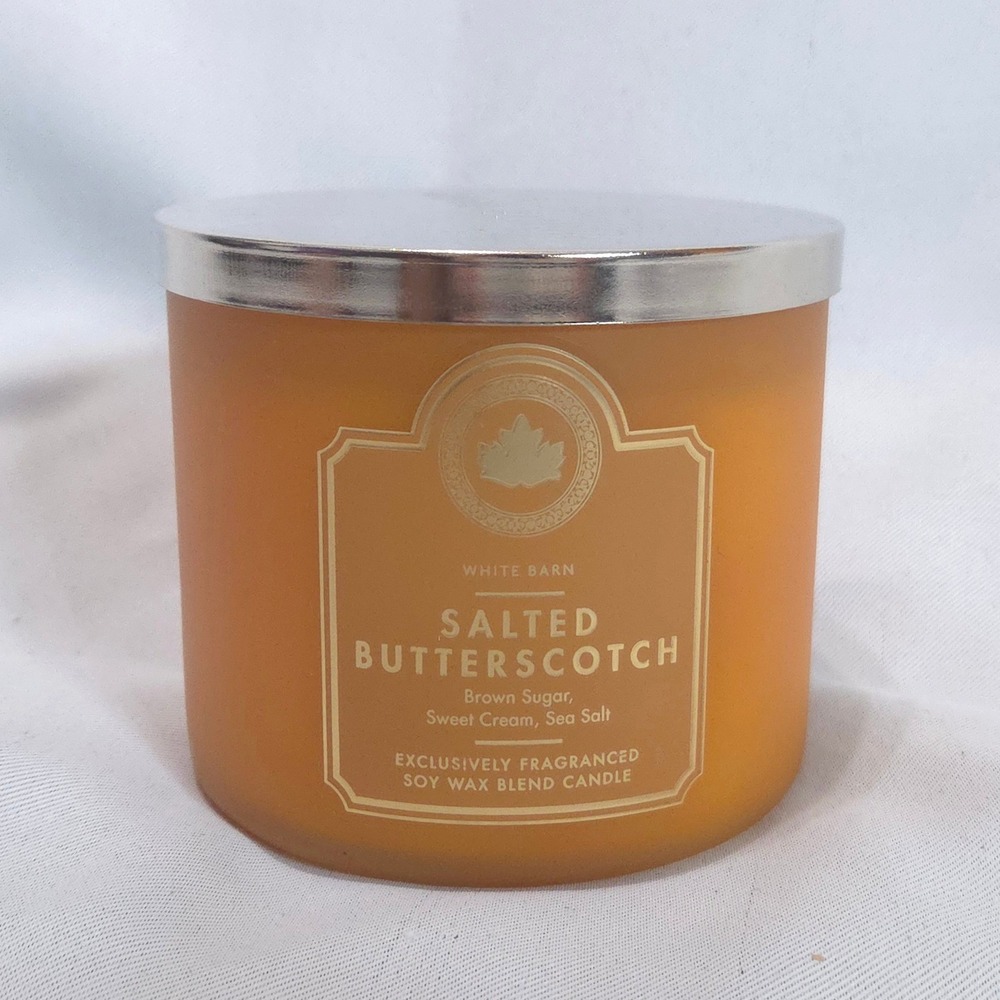 White Barn Salted Butterscotch 3 Wick Candle 14.5 oz Bath&Body Works New
